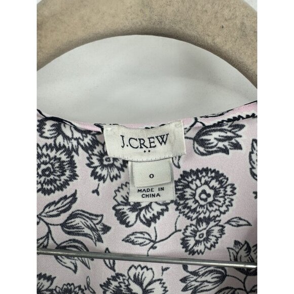 J. Crew Floral Wrap Mini Dress Women 0 Pink Preppy Feminine Romantic Fairy - Picture 3 of 8